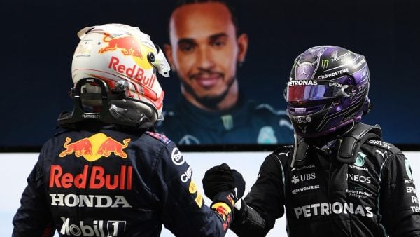 Max Verstappen and Lewis Hamilton