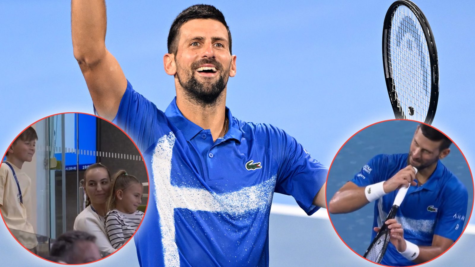 Novak Djokovic believes his children have a say in his post-match celebrations following his victory over Gael Monfils