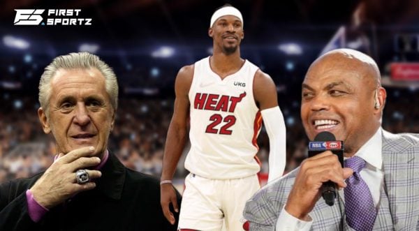 Pat Riley, Jimmy Butler and Charles Barkley