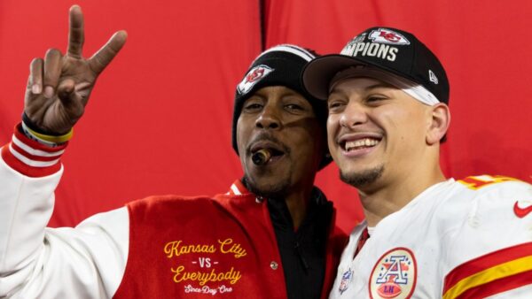Patrick Mahomes with his dad