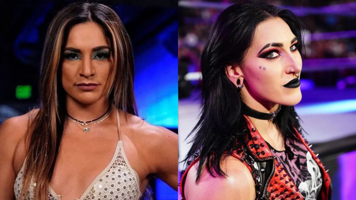 Current WWE Champion sends two-word message after wild interaction with Rhea Ripley on SmackDown 2 Raquel Rodriguez and Rhea Ripley