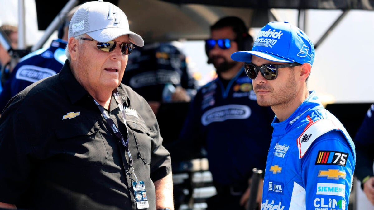 Rick Hendrick and Kyle Larson