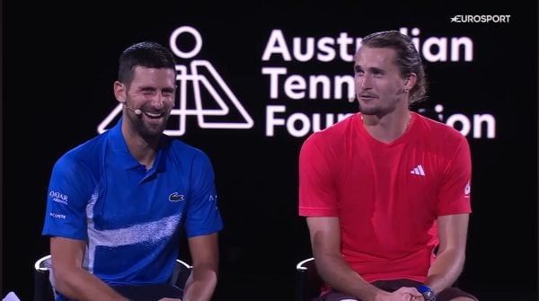 Novak Djokovic and Alexander Zverev (Via X)