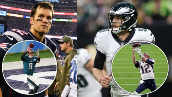 Tom Brady is still salty he couldn't catch a pass whereas Nick Foles did in Super Bowl LII