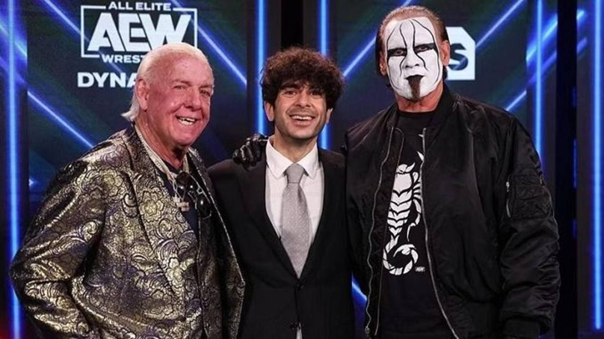 Ric Flair, Tony Khan and Sting