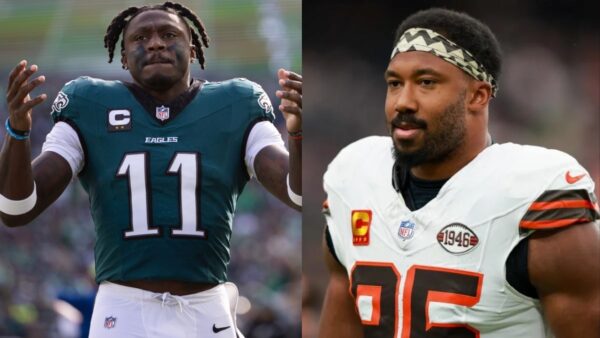 AJ Brown and Myles Garrett