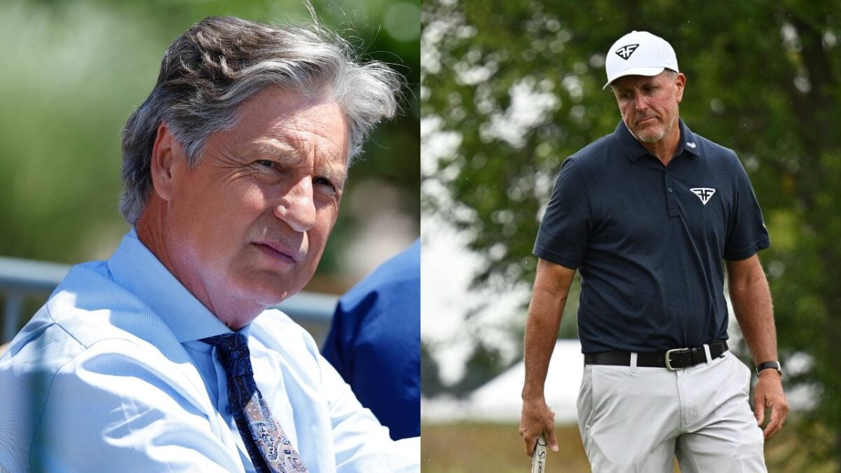 6x major champion Phil Mickelson Stuns Golf Fans with Jaw-Dropping Chip Shot at LIV Golf Virginia 1 Brandel Chamblee and Phil Mickelson