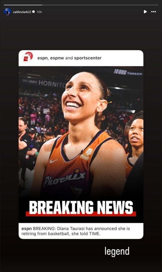 Caitlin Clark calls Diana Taurasi a 'legend'