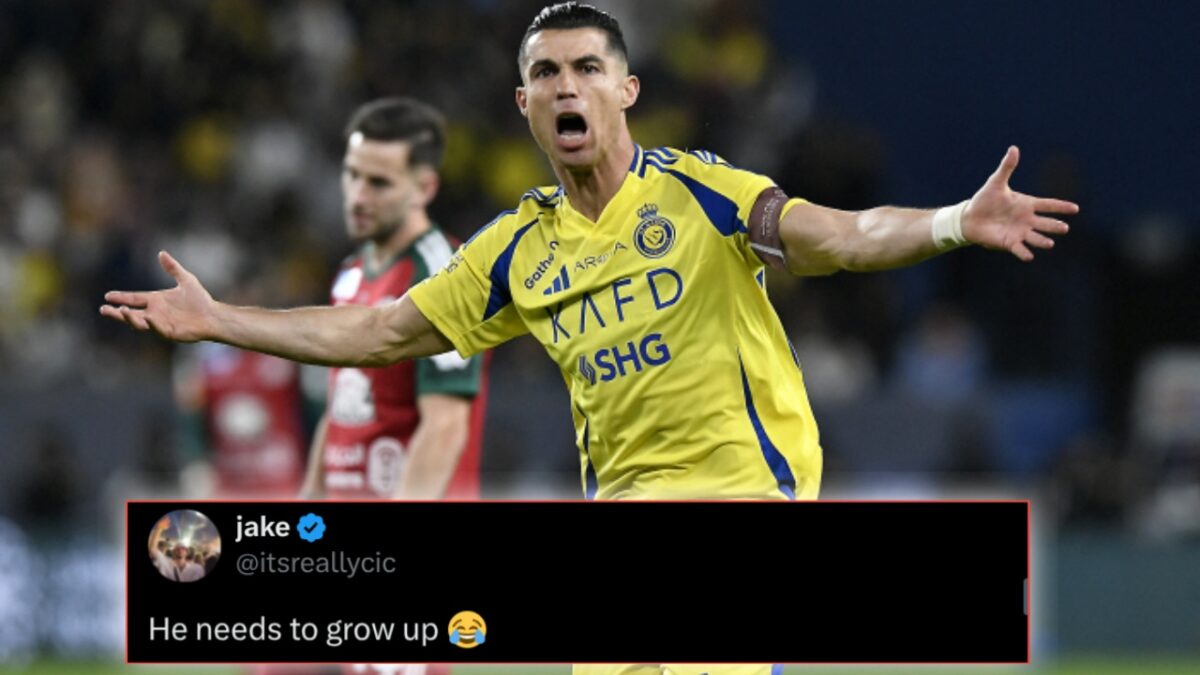 "He needs to grow up" - Fans troll Cristiano Ronaldo as superstar loses cool following Jhon Duran's red card 2 Cristiano Ronaldo fans slam