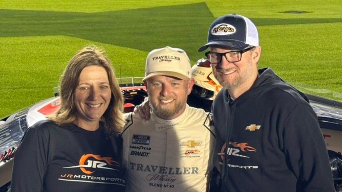 Amy Earnhardt, Justin Allgaier and Dale Earnhardt Jr.