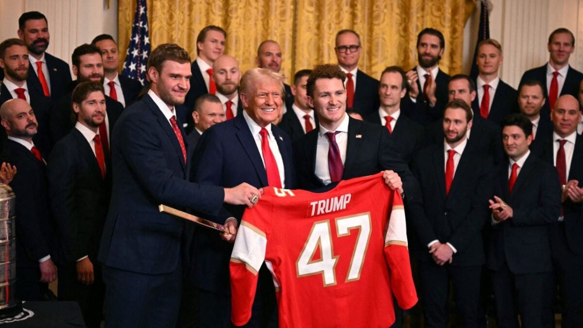President Donald Trump LAUDS "real champions" Florida Panthers as 2024 Stanley Cup champions get honored at White House 3 Donald Trump and Florida Panthers