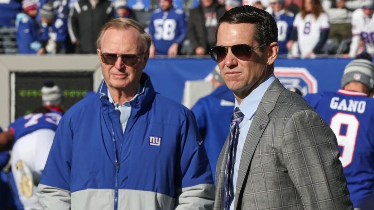 Giants' General Manager Joe Schoen with owner John Mara