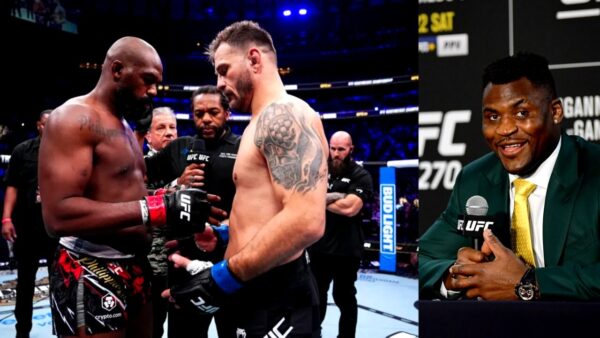Jon Jones reacts to Stipe Miocic picking Francis Ngannou as the better heavyweight