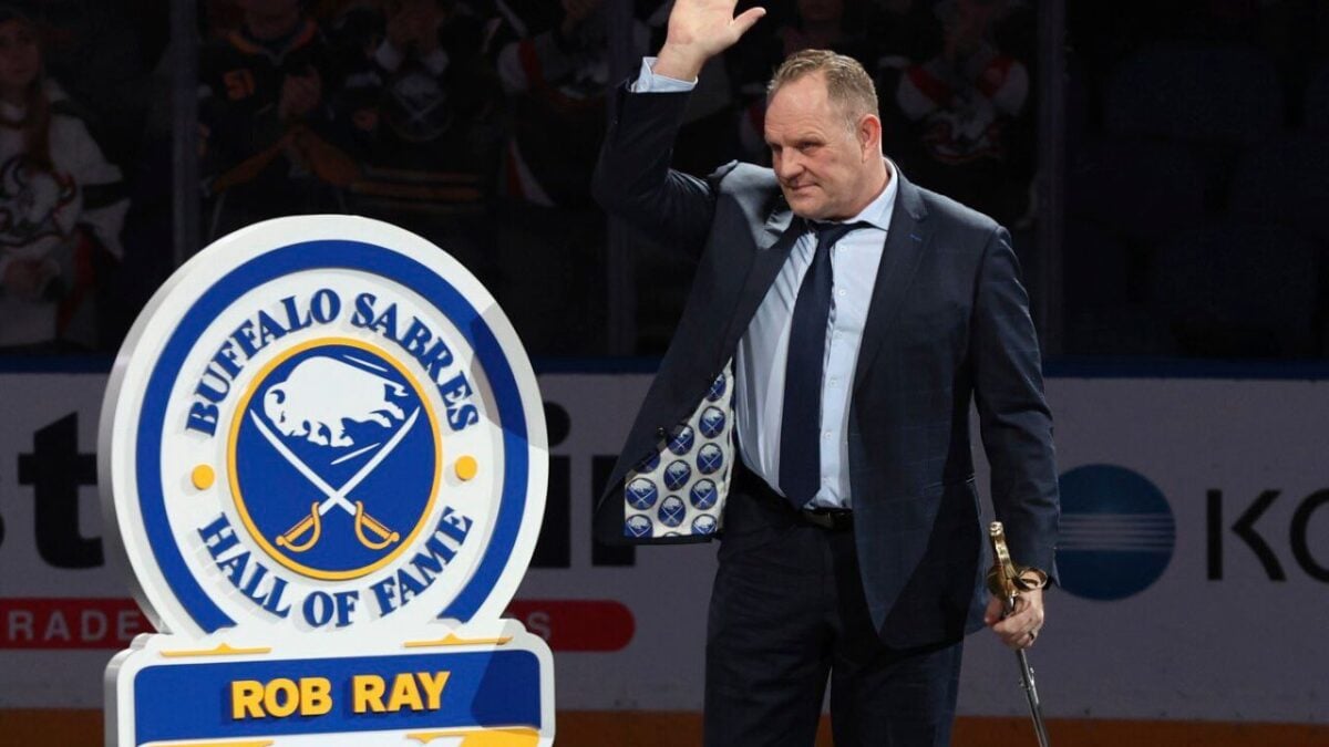 WATCH: Sabres commentator Rob Ray drops HUGE F-bomb live on air after getting SMACKED on the head by puck, fans reacts 3 Rob Ray