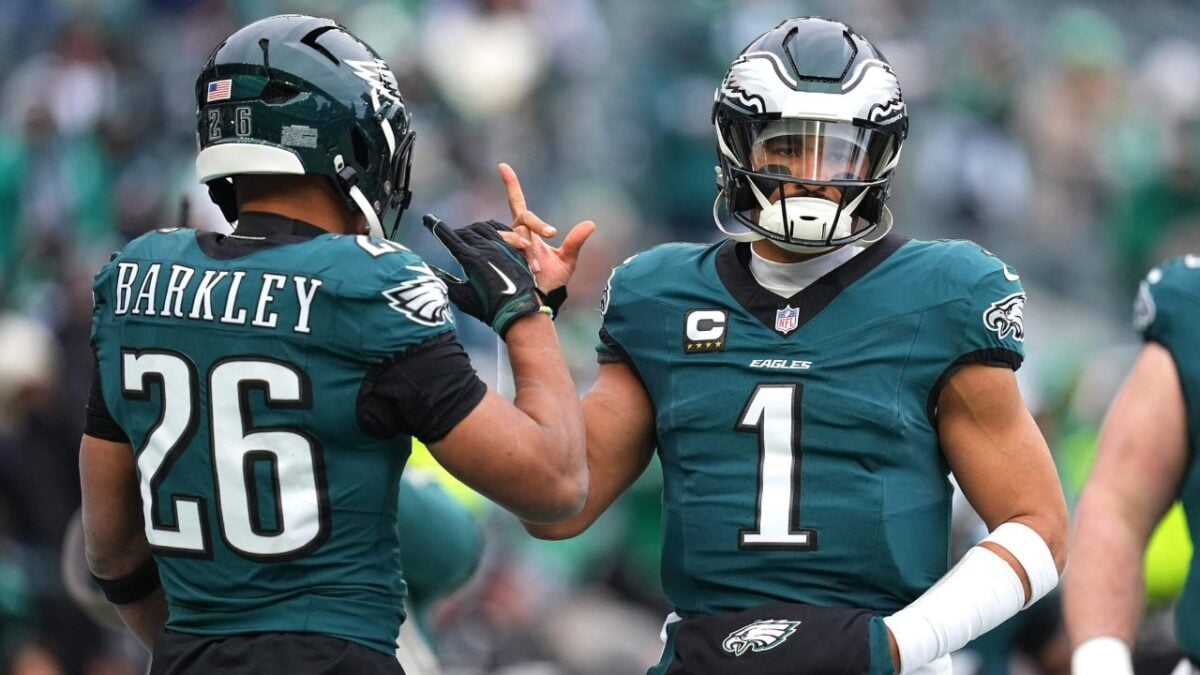 Jalen Hurts and Saquon Barkley reveal 'tush push' is not the real name for their famous 1-yard shove 3 Saquon Barkley relishes easiest job in 'tush push'