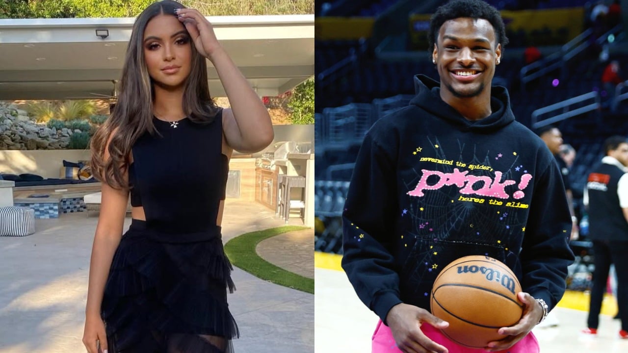 Bronny James shows off rose petal decoration for GF Parker Whitfield on Valentine’s Day
