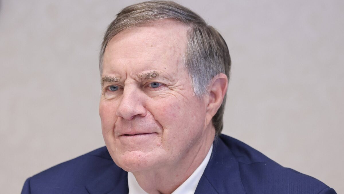 Jordon Hudson intervenes midway during Bill Belichick's CBS interview to counter a personal question 2 Bill Belichick