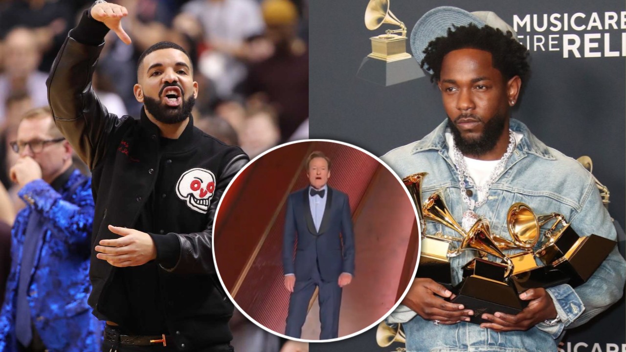 Conan O’Brien, at Oscars, takes brutal Super Bowl halftime show dig at Drake with Kendrick Lamar reference