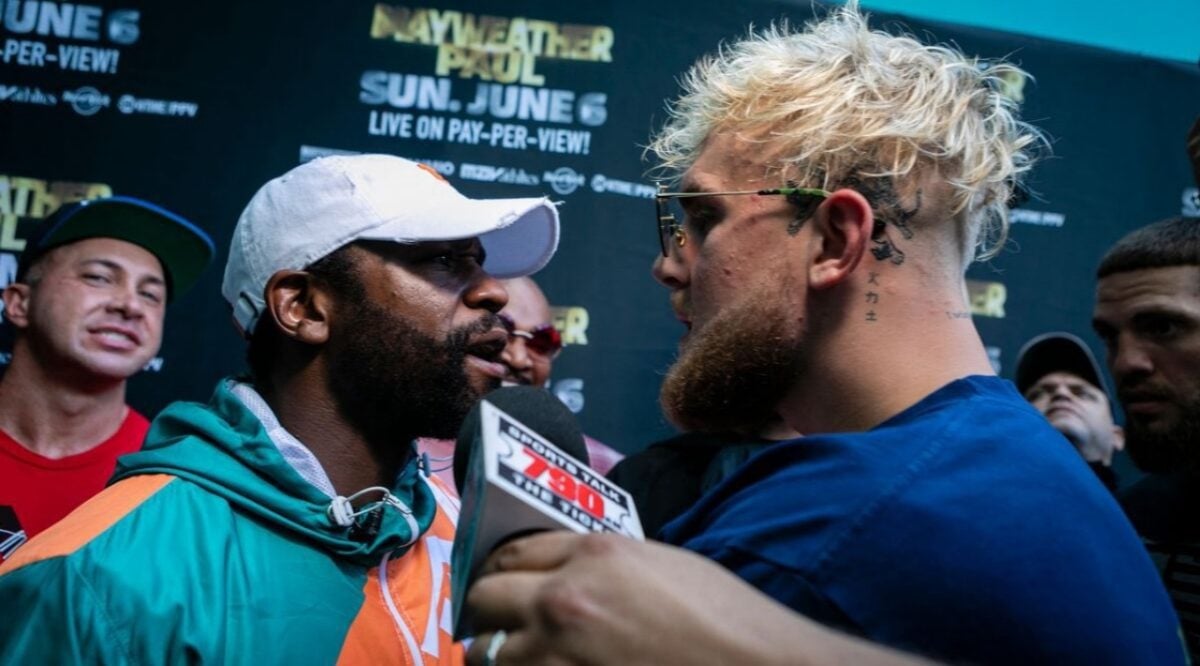 Floyd Mayweather exposed for laying bizarre 'physically impossible' condition to fight Jake Paul 3 Floyd Mayweather and Jake Paul in a verbal confrontation