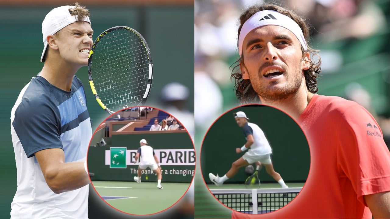 (Video) Holger Rune pulls off shot of the tournament with crazy tweener against Stefanos Tsitsipas at Indian Wells