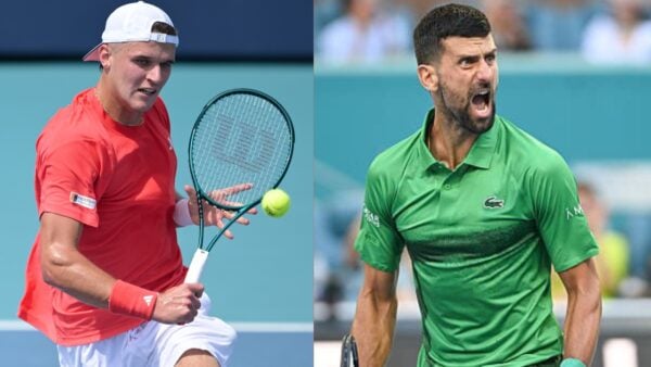 Jakub Mensik and Novak Djokovic (via X/ATP)