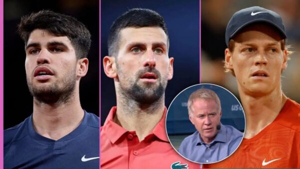 Patrick McEnroe Carlos Alcaraz Novak Djokovic and Jannik Sinner